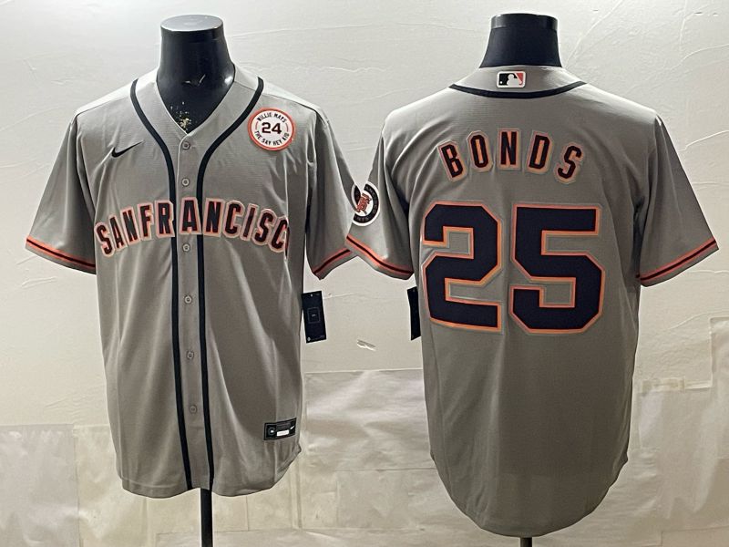 2026 Men Nike San Francisco Giants #25 Bonds Grey Game MLB Jersey 06